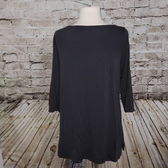 Eileen Fisher Top Size S Charcoal - Picture 3 of 8